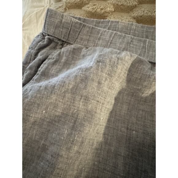 Eileen Fisher Tarragon Gray Organic Linen High Waisted Pants Sz XL $178 - Picture 3 of 9